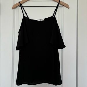 Bar III Black Sheer Tank Top / Open Shoulder Blouse Size Medium
